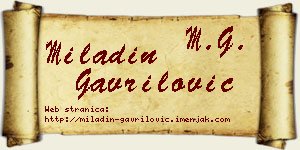 Miladin Gavrilović vizit kartica